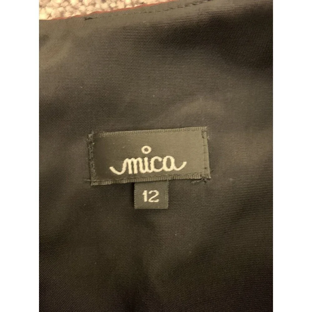 Mica Women's Dress Size 12 Floral Lined Sleeveless Back Zipper Made In USA GUC - Picture 10 of 12
